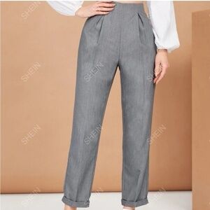 SHEIN Gray High-Waisted Trousers